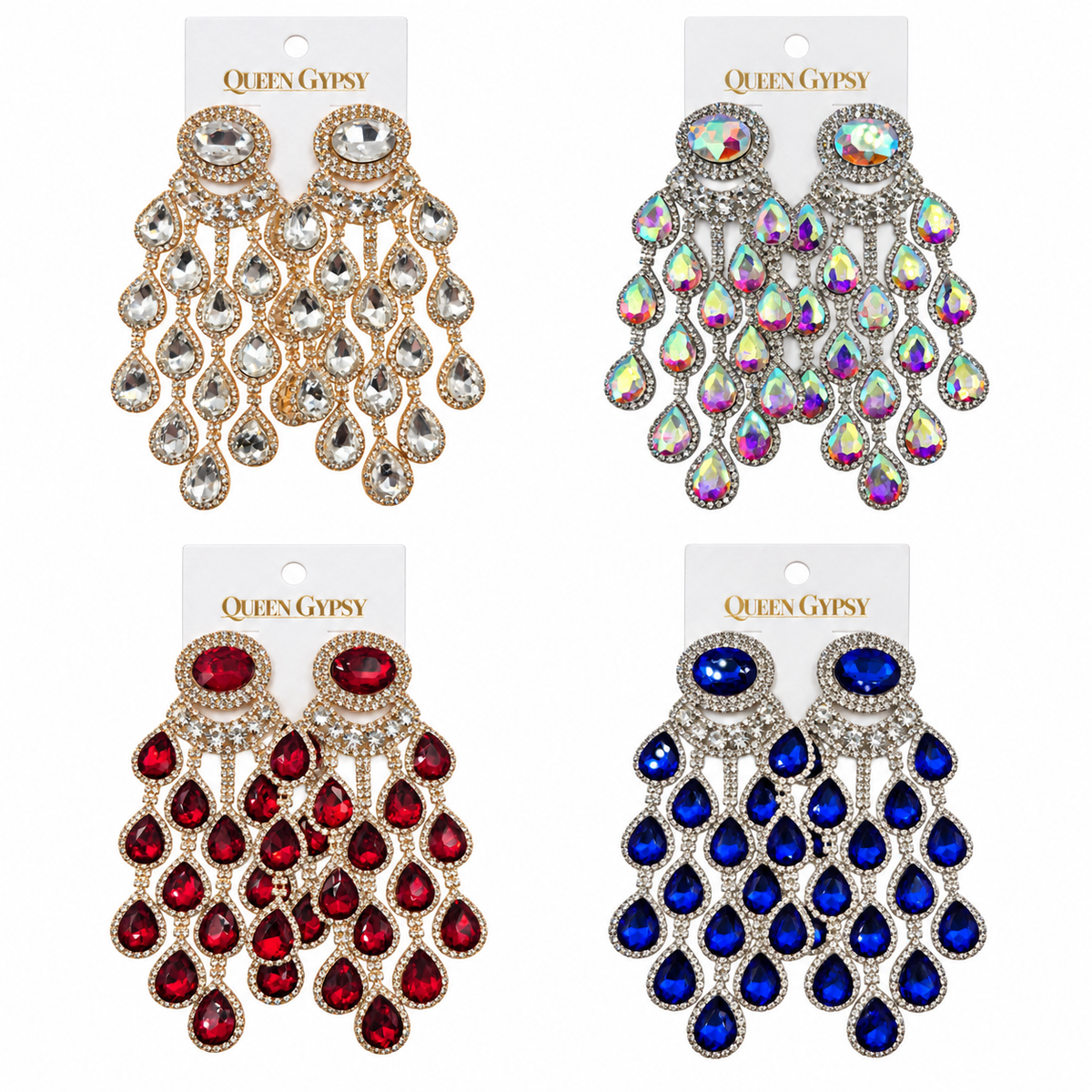 Grand Peacock Chandelier Earrings