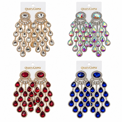 Grand Peacock Chandelier Earrings