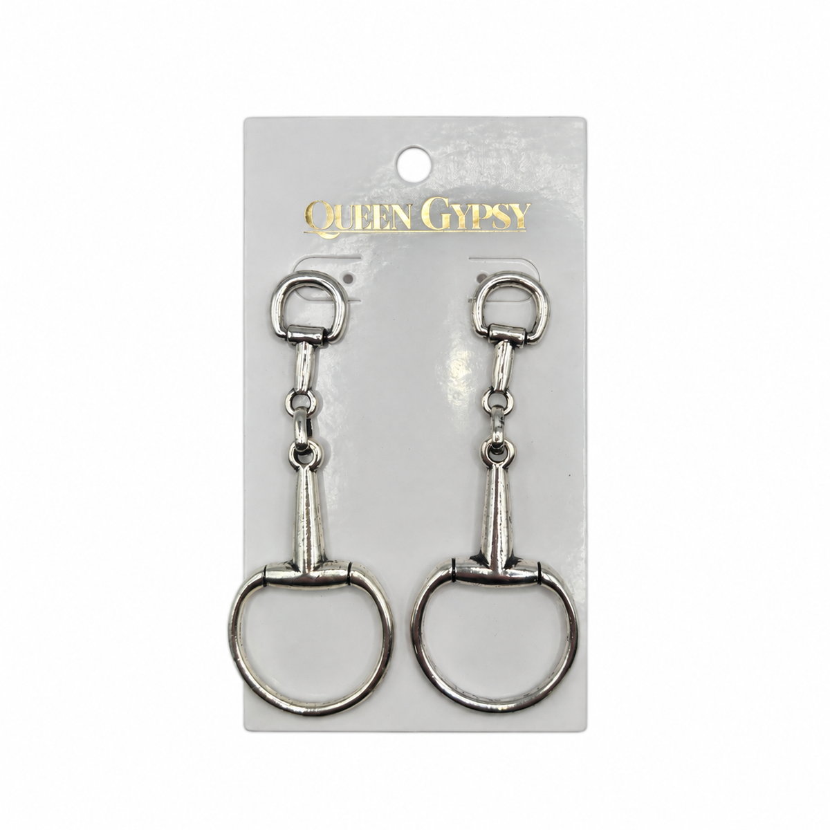 Saddle & Silver Horse Bit Drop Earrings