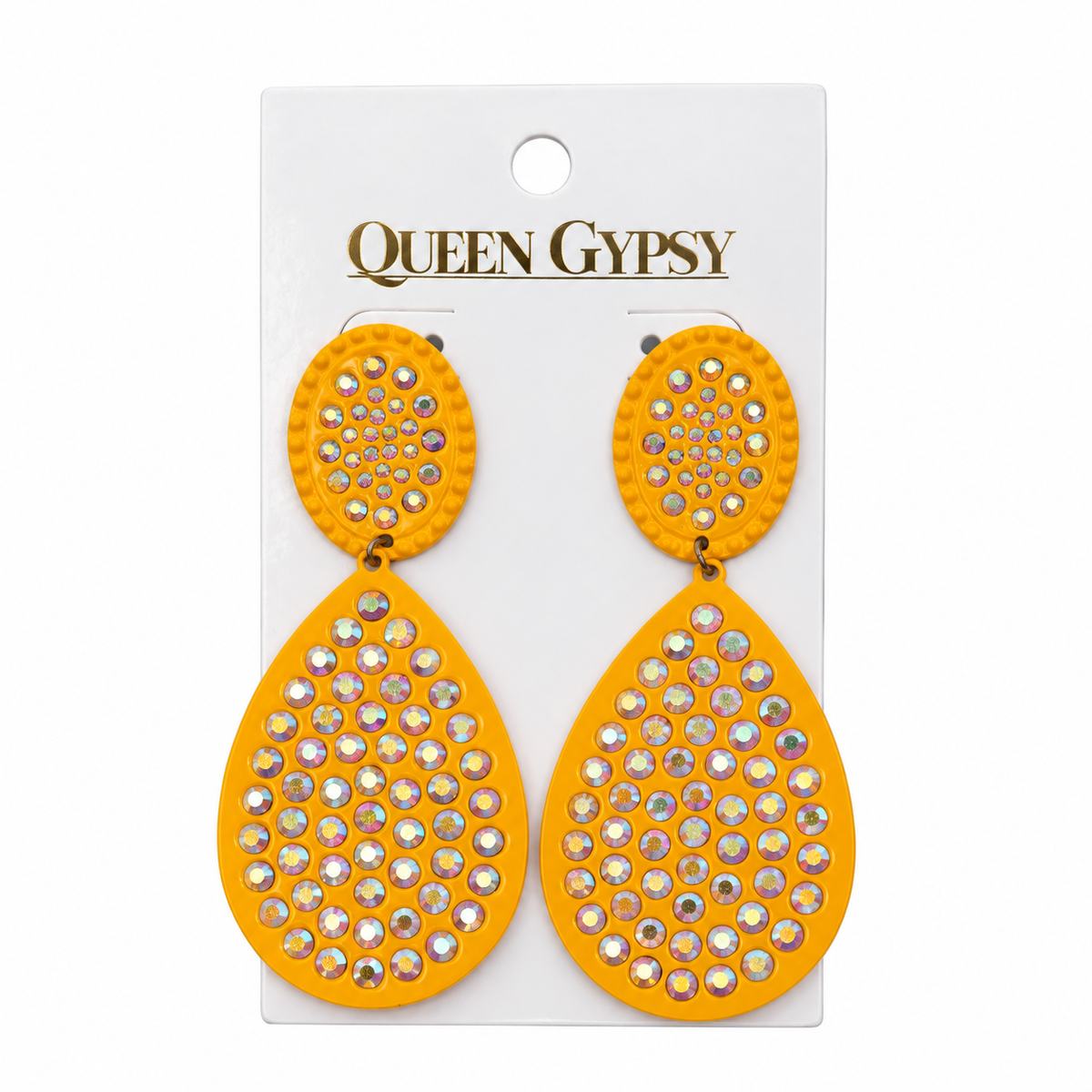 Disco Rodeo Rhinestone Teardrop Earrings
