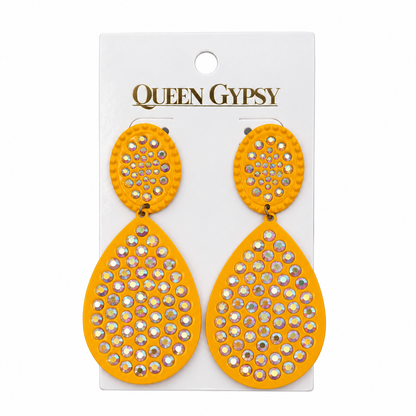 Disco Rodeo Rhinestone Teardrop Earrings