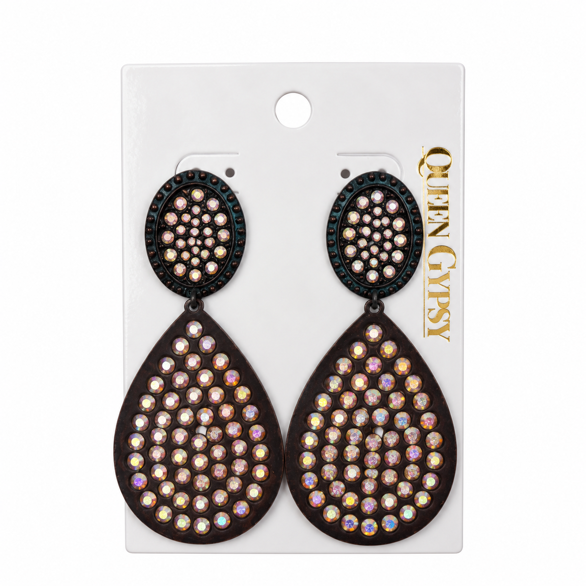Disco Rodeo Rhinestone Teardrop Earrings