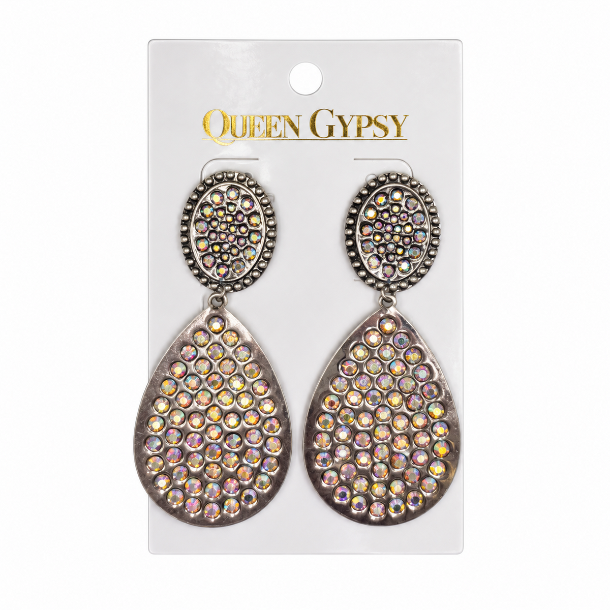 Disco Rodeo Rhinestone Teardrop Earrings