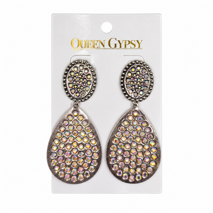 Disco Rodeo Rhinestone Teardrop Earrings