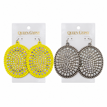 Rhinestone Rodeo Oval Earrings