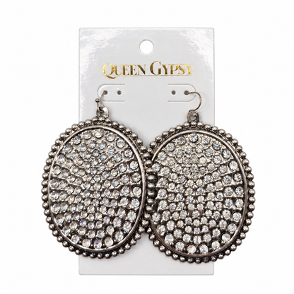 Rhinestone Rodeo Oval Earrings
