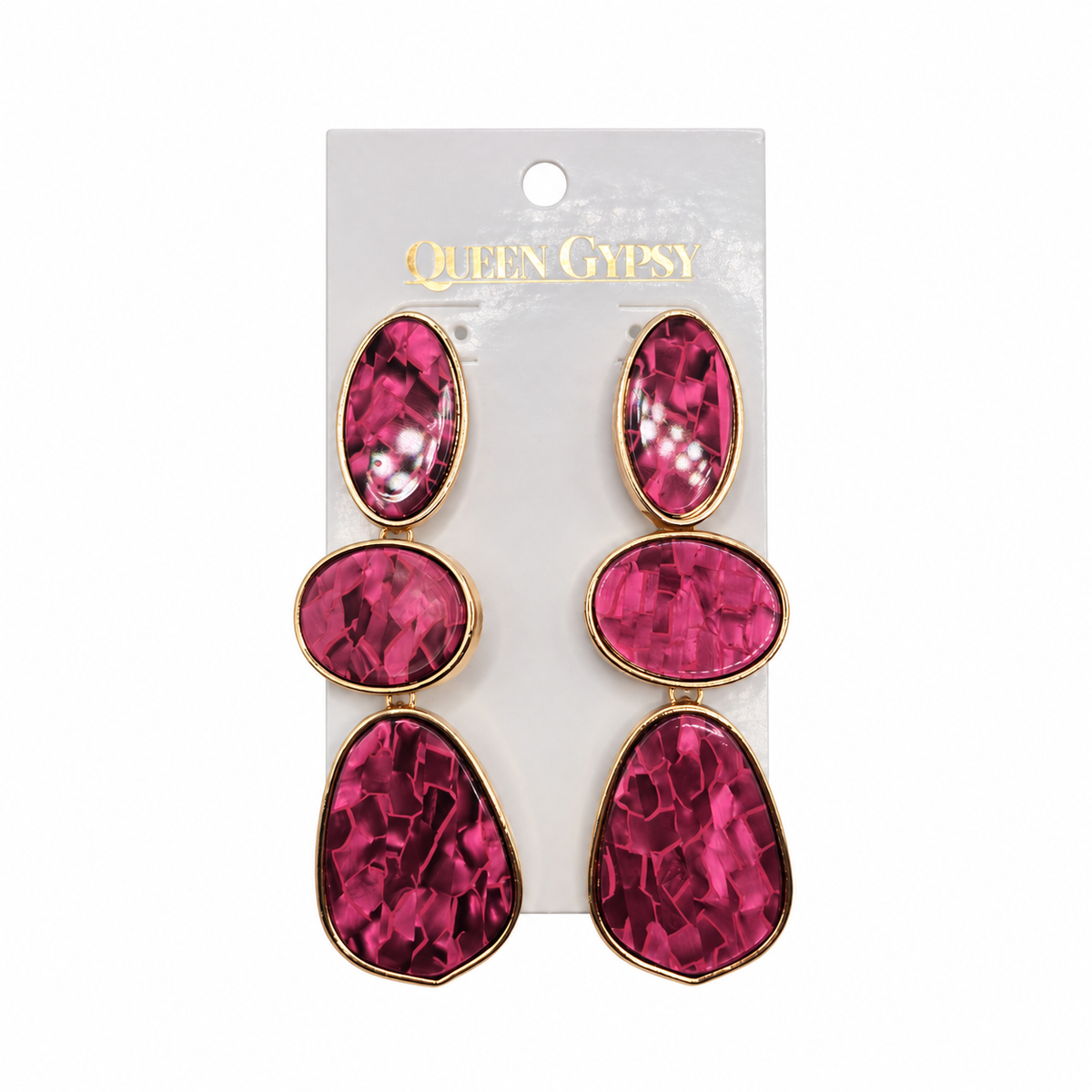 Gold Mosaic Trio Earrings
