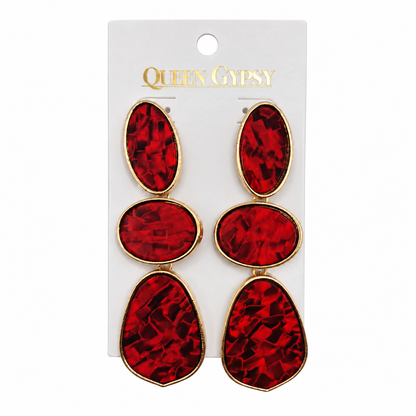 Gold Mosaic Trio Earrings