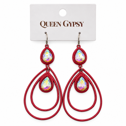Double Drop Crystal Teardrop Earrings
