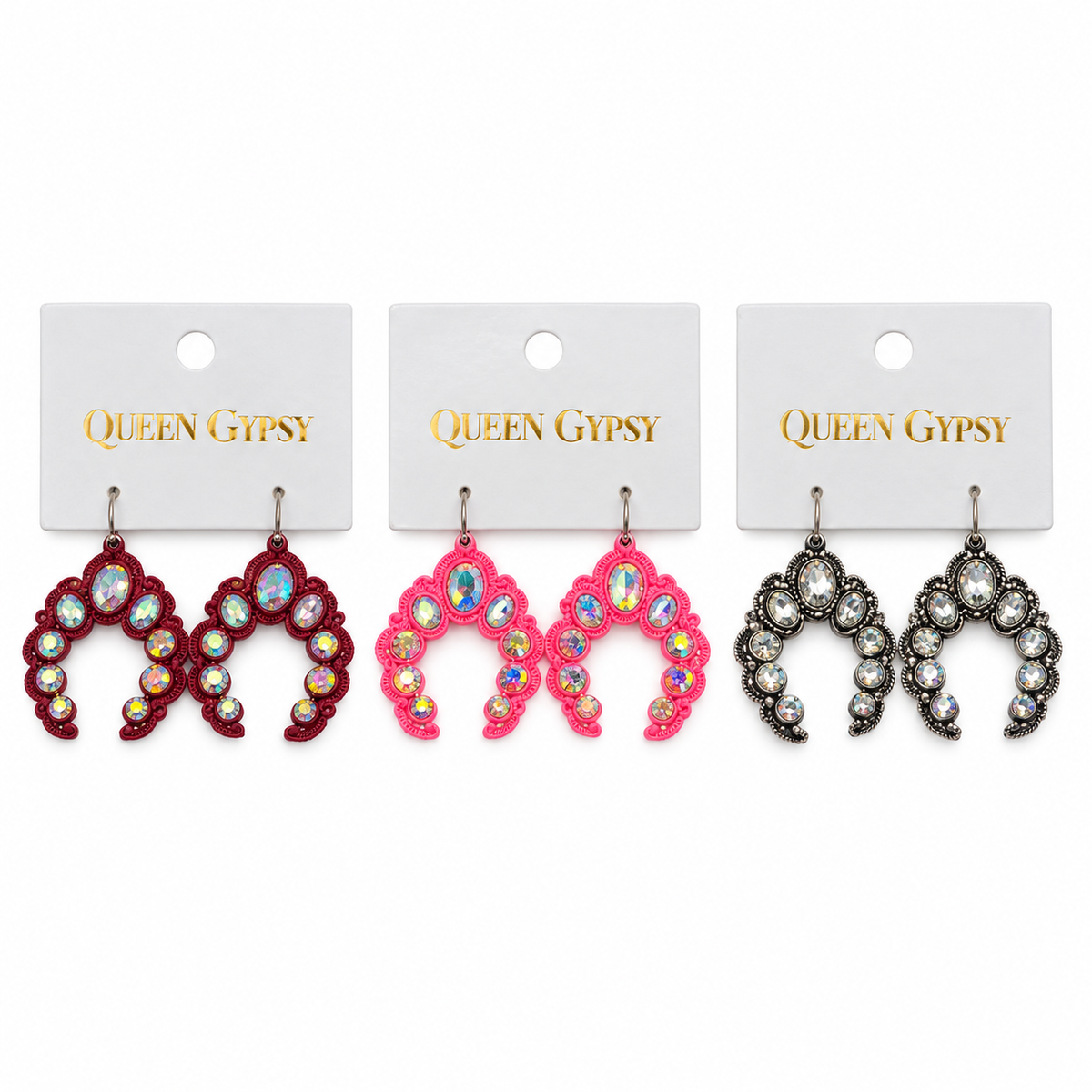 Crystal Squash Blossom Statement Earrings