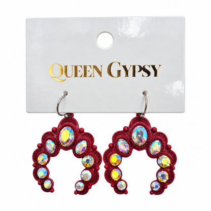 Crystal Squash Blossom Statement Earrings