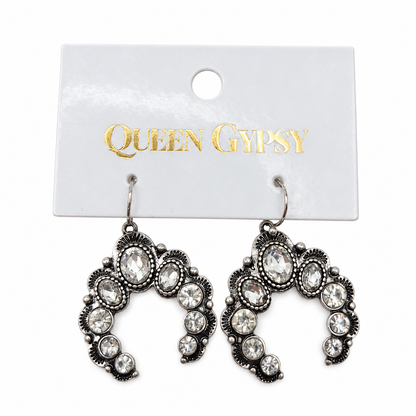 Crystal Squash Blossom Statement Earrings