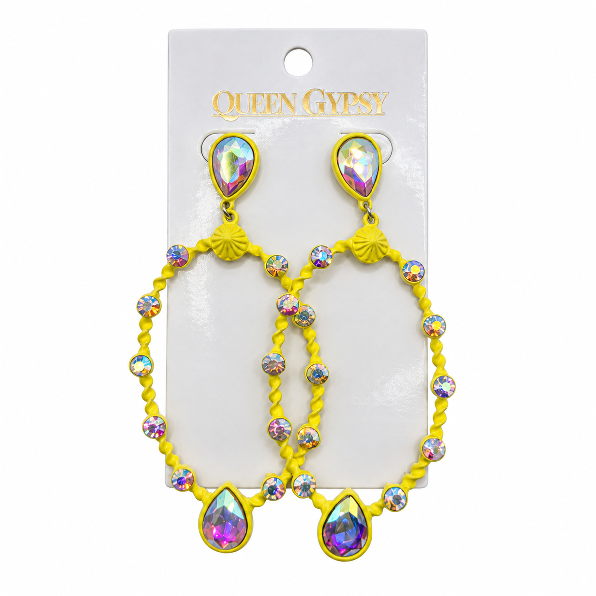 Electric Lemon Crystal Statement Loops