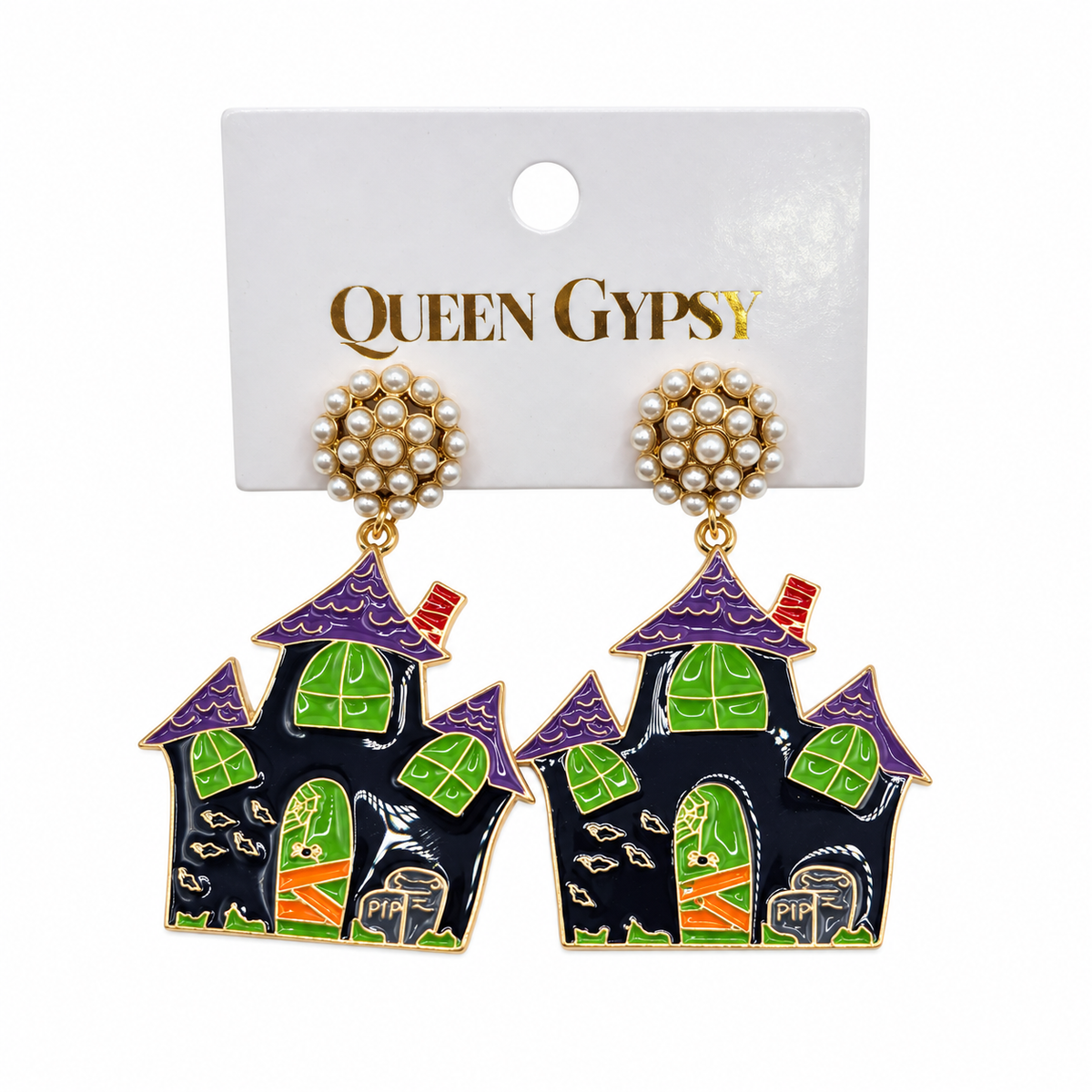 Spooky Manor Pearl Drop Earrings