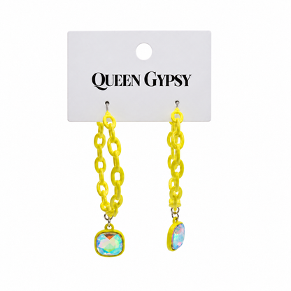 Chain Hoop Crystal Earrings