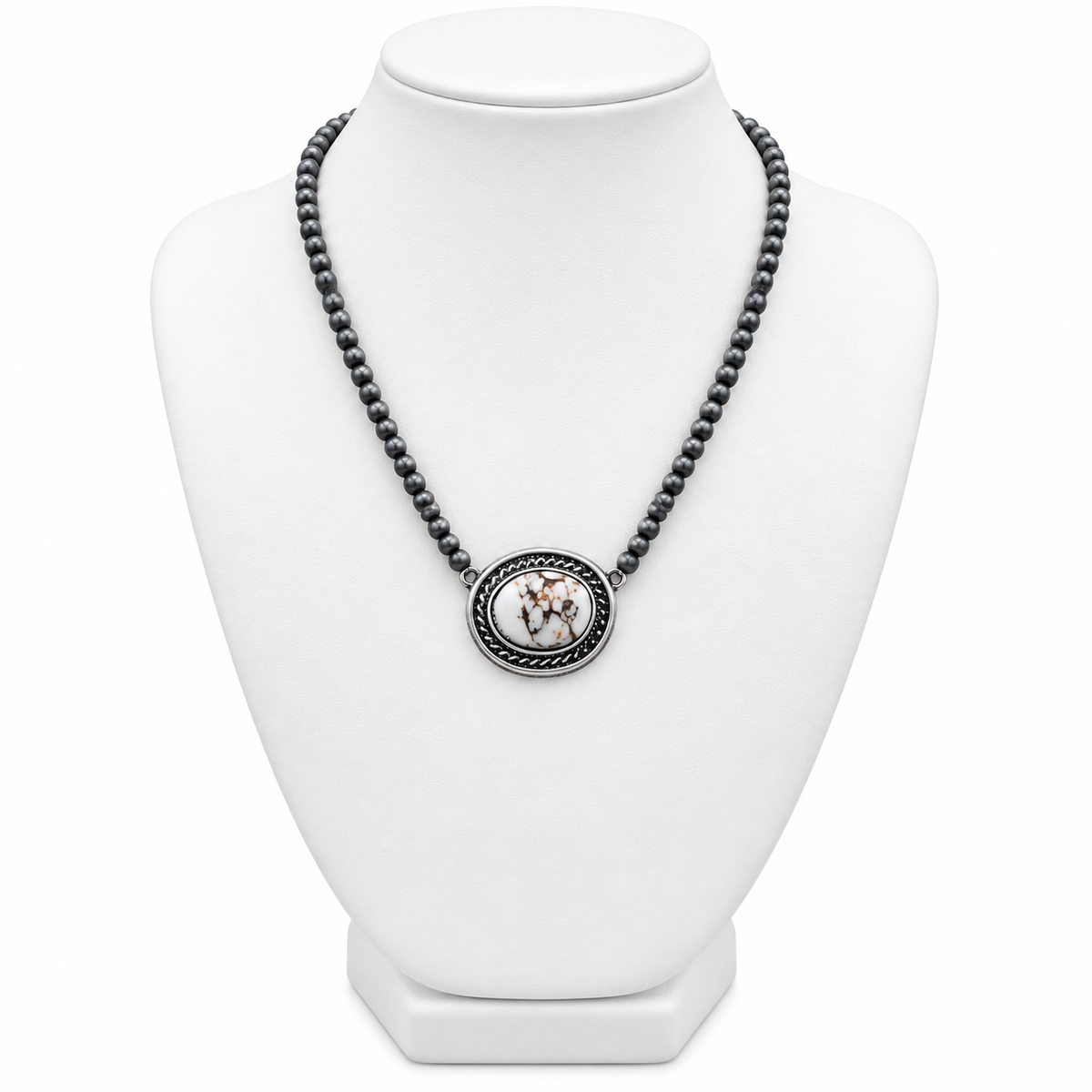 Desert Pearls & Stone Necklace