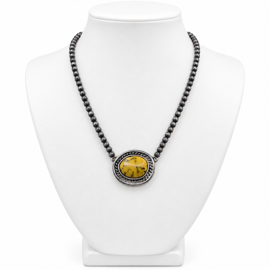 Desert Pearls & Stone Necklace
