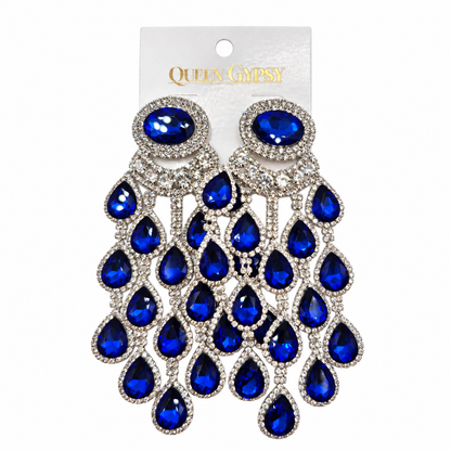 Grand Peacock Chandelier Earrings