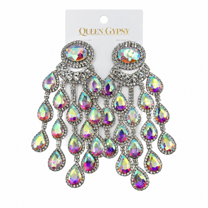 Grand Peacock Chandelier Earrings