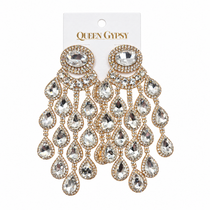 Grand Peacock Chandelier Earrings
