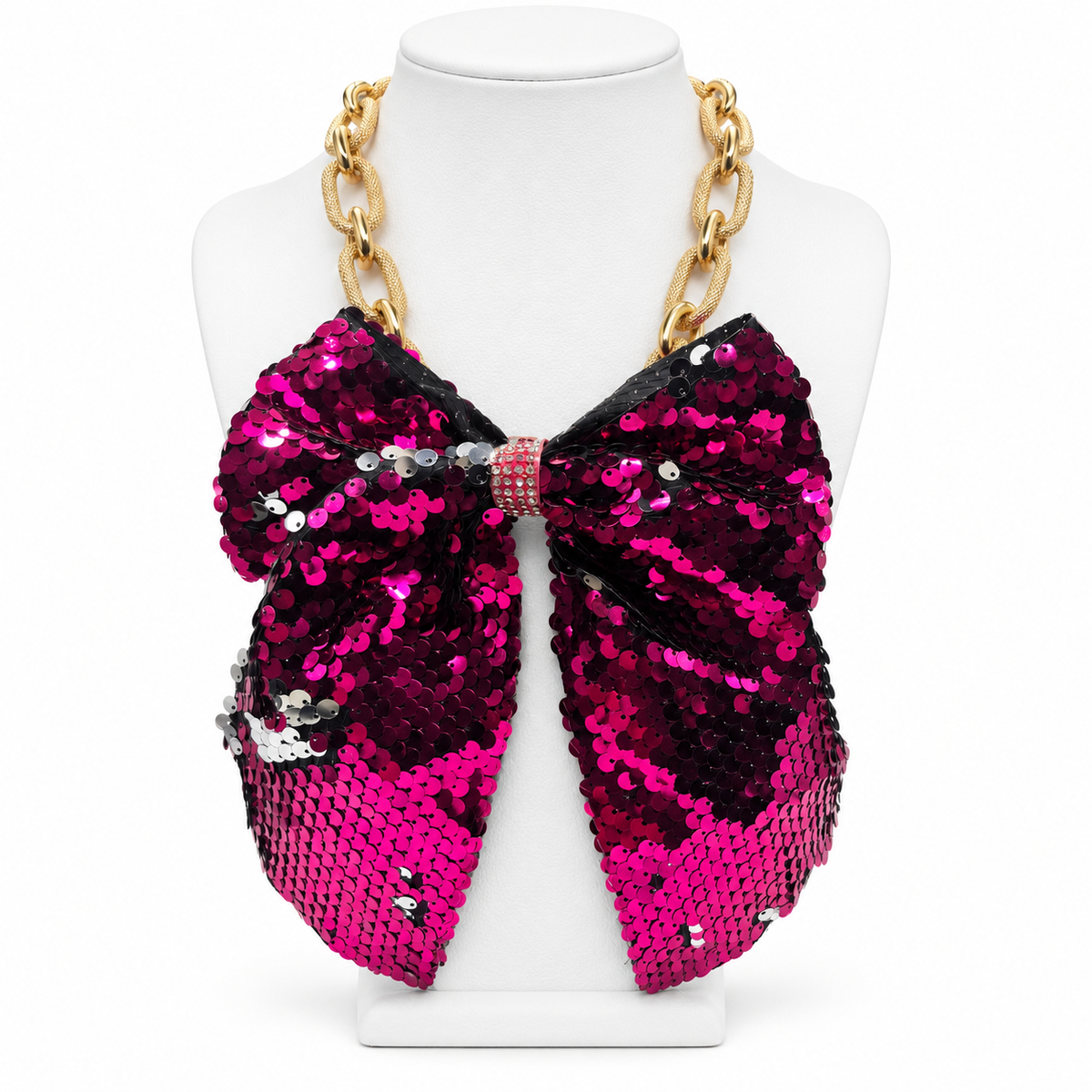 Sequin Celebration Bow Necklace