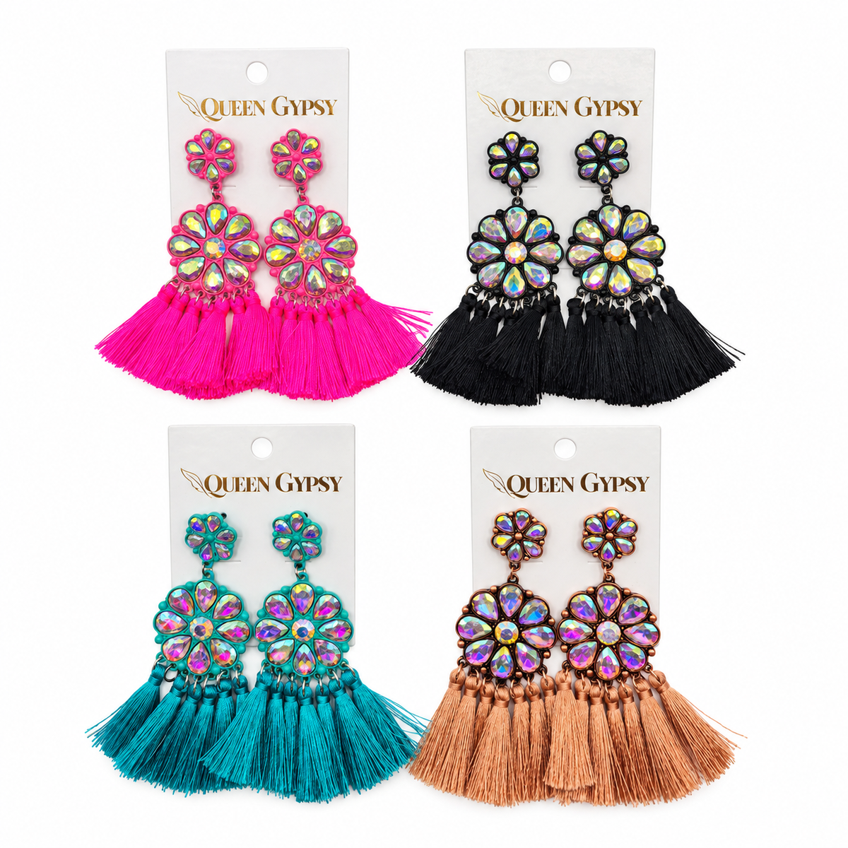 Flower Bloom Tassel Earrings