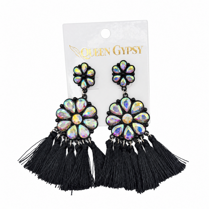 Flower Bloom Tassel Earrings