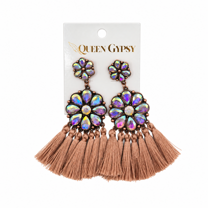Flower Bloom Tassel Earrings