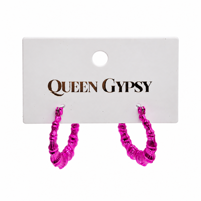 Vivid Vibes Bamboo Hoop Earrings