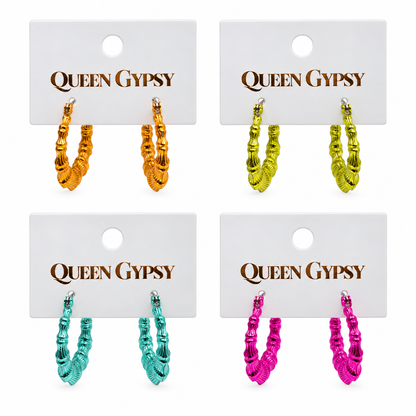 Vivid Vibes Bamboo Hoop Earrings