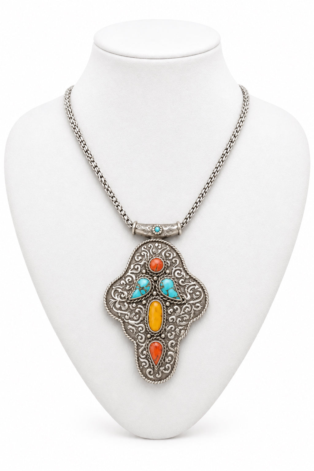 Tibetan Silver religious necklaces
