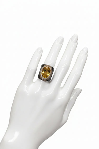 Pave’ Snakeskin Adjustable Gemstone Ring