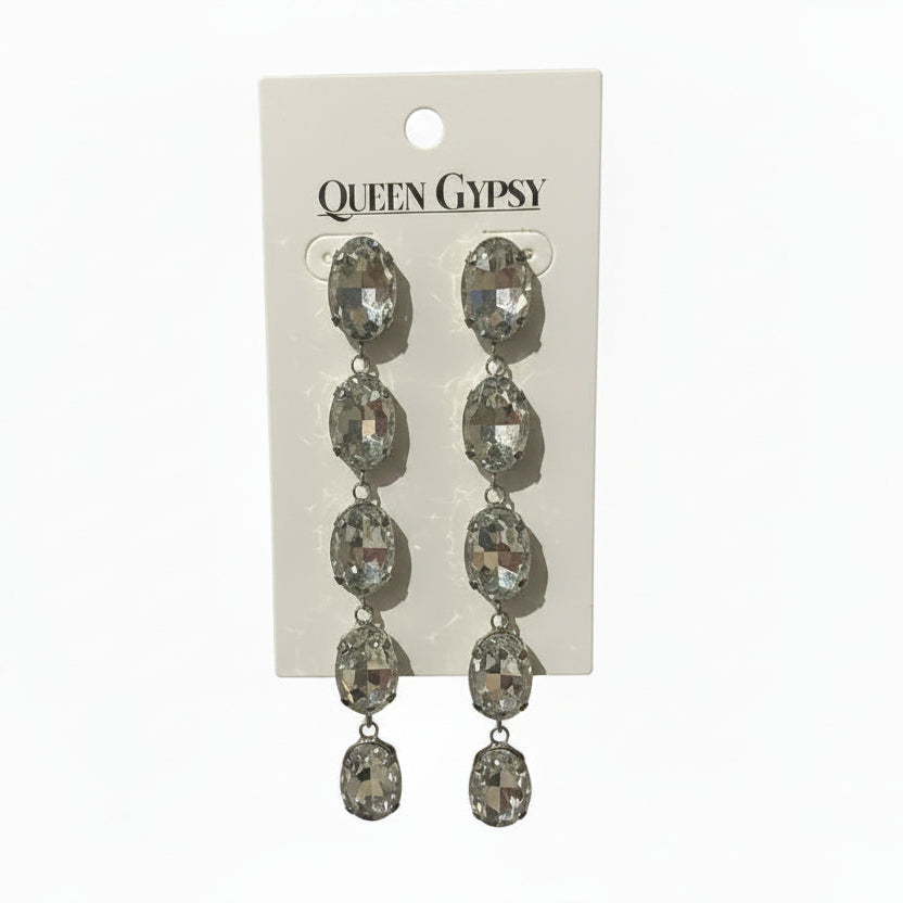 Oval Stone drop earrings