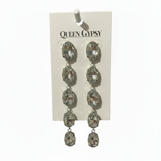 Oval Stone drop earrings