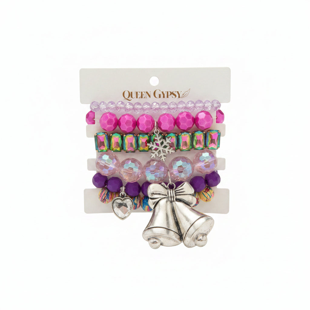 Purple AB Silver Bell Stack