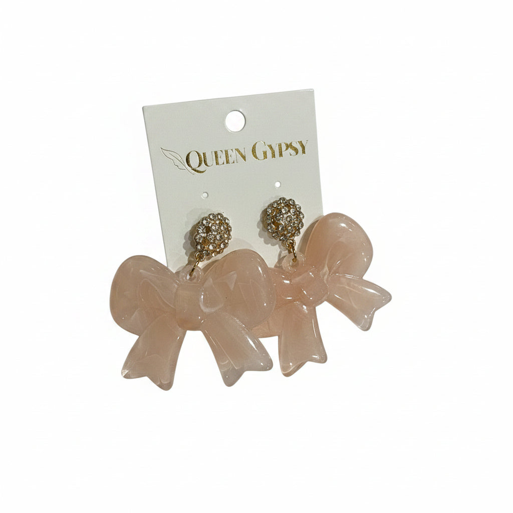 Lucite Glam Bow earrings