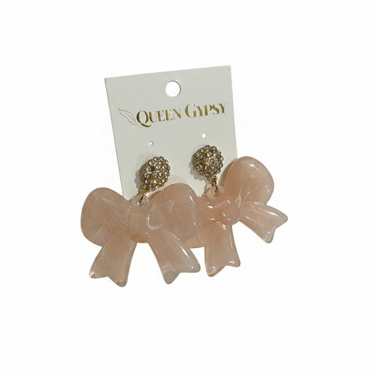 Lucite Glam Bow earrings