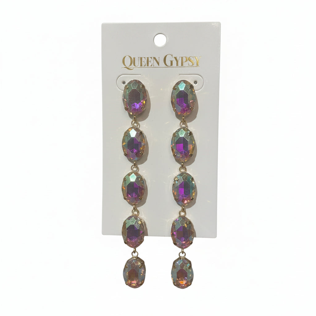 Oval Stone drop earrings