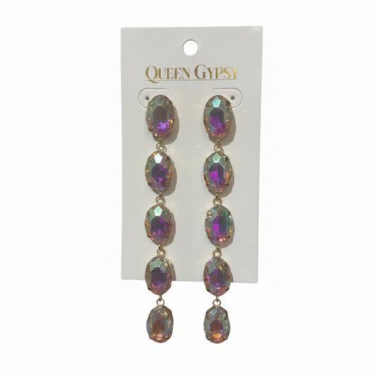 Oval Stone drop earrings