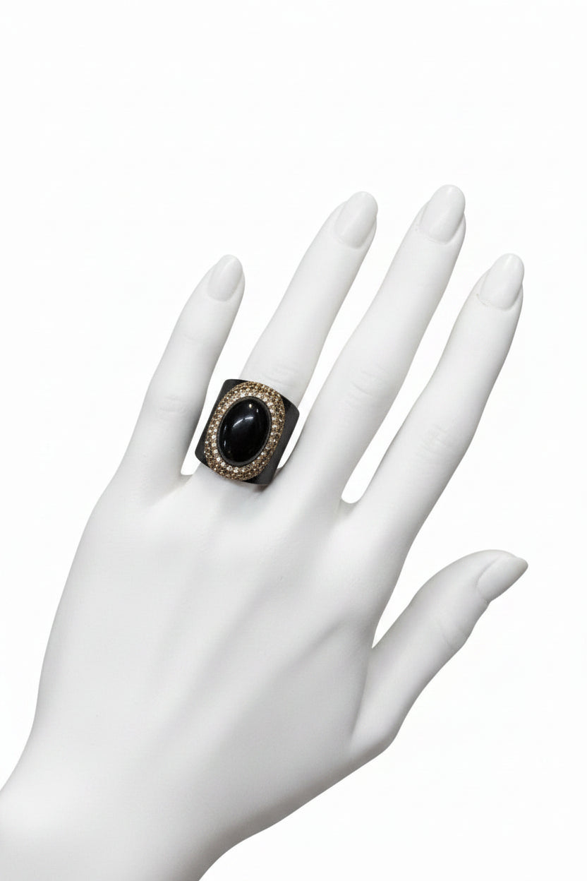 Pave’ Snakeskin Adjustable Gemstone Ring