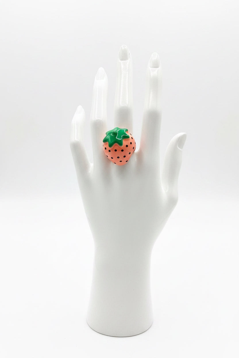 Enamel Strawberry Rings