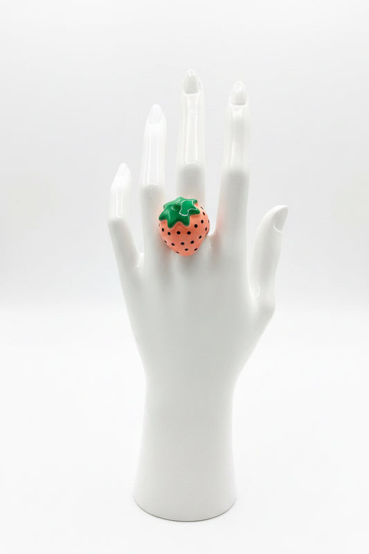Enamel Strawberry Rings