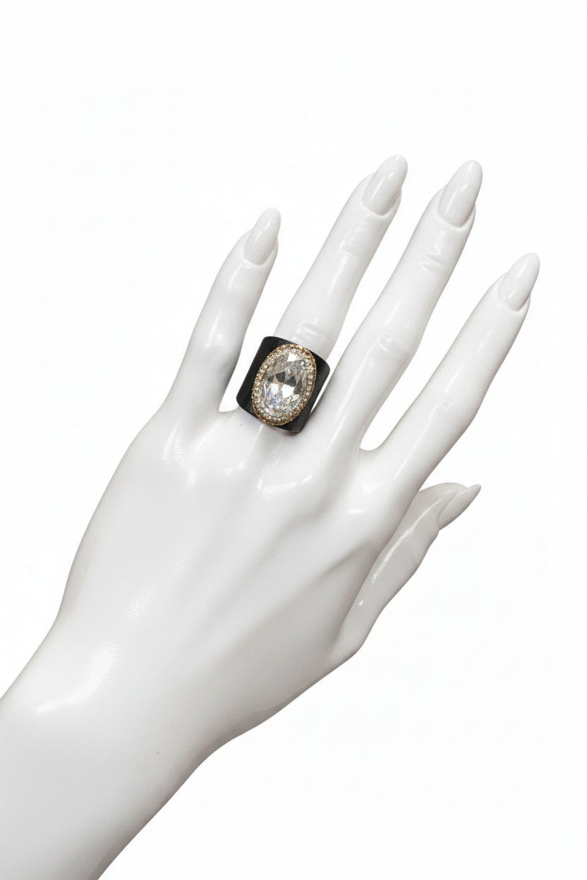 Pave’ Snakeskin Adjustable Gemstone Ring