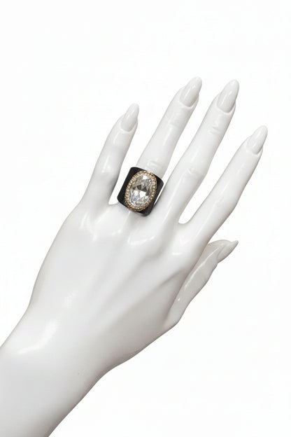 Pave’ Snakeskin Adjustable Gemstone Ring