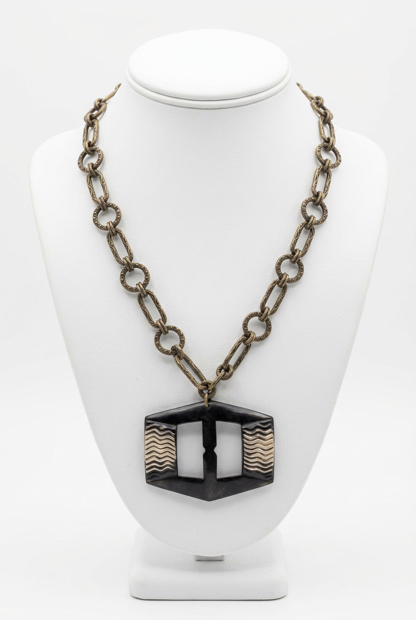 Vintage OOAK Belt Buckle Necklace