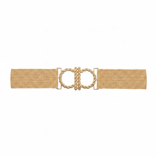 Braided Rope Buckle Elastic Stretch Belt