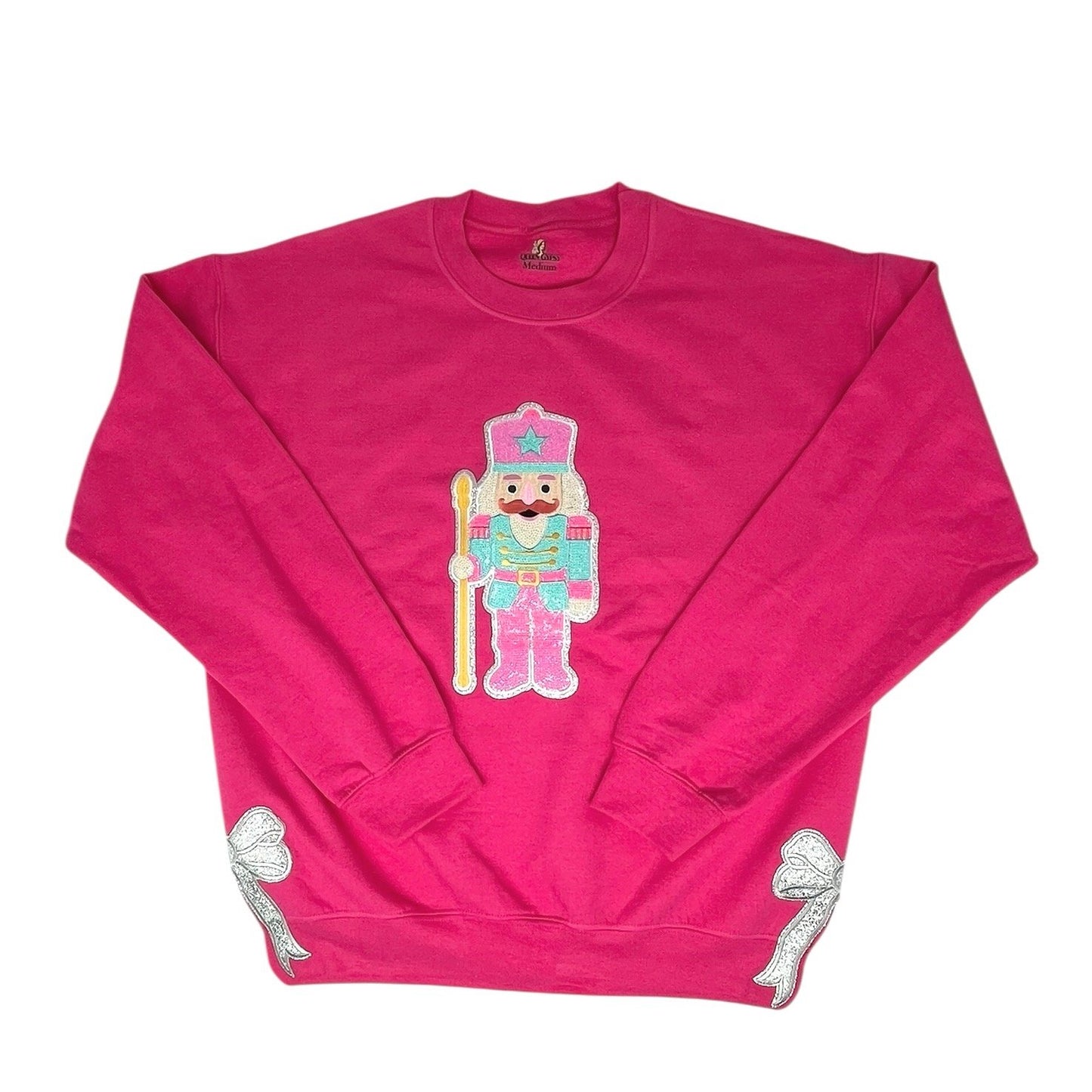 QG Pink Nutcracker patch with bows sweatshirt