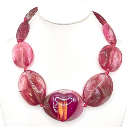 Murano glass heart necklace