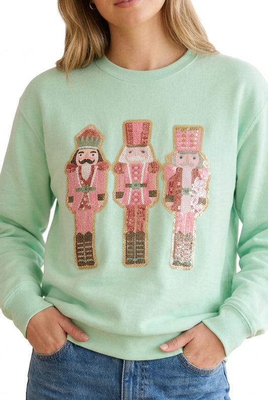 Trio Nutcracker Patch Sweatshirt on Mint
