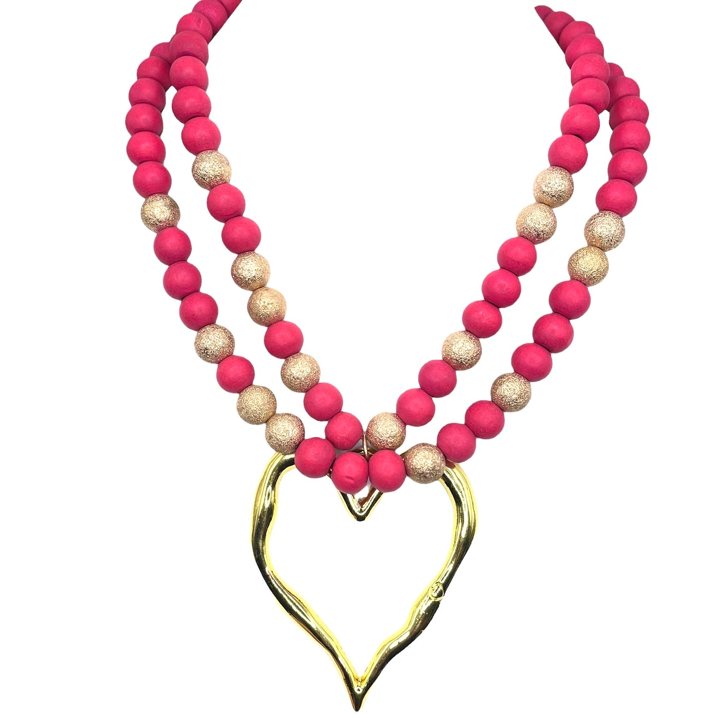 Beaded Open heart necklace